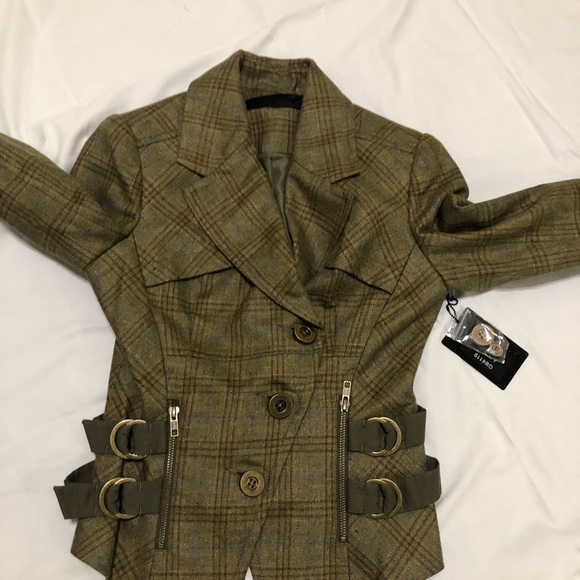 L.A.M.B silk wool plaid jacket NWT 2669 - Picture 8 of 16